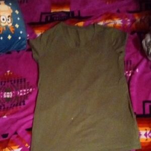 Olive Green V-Neck T-Shirt
